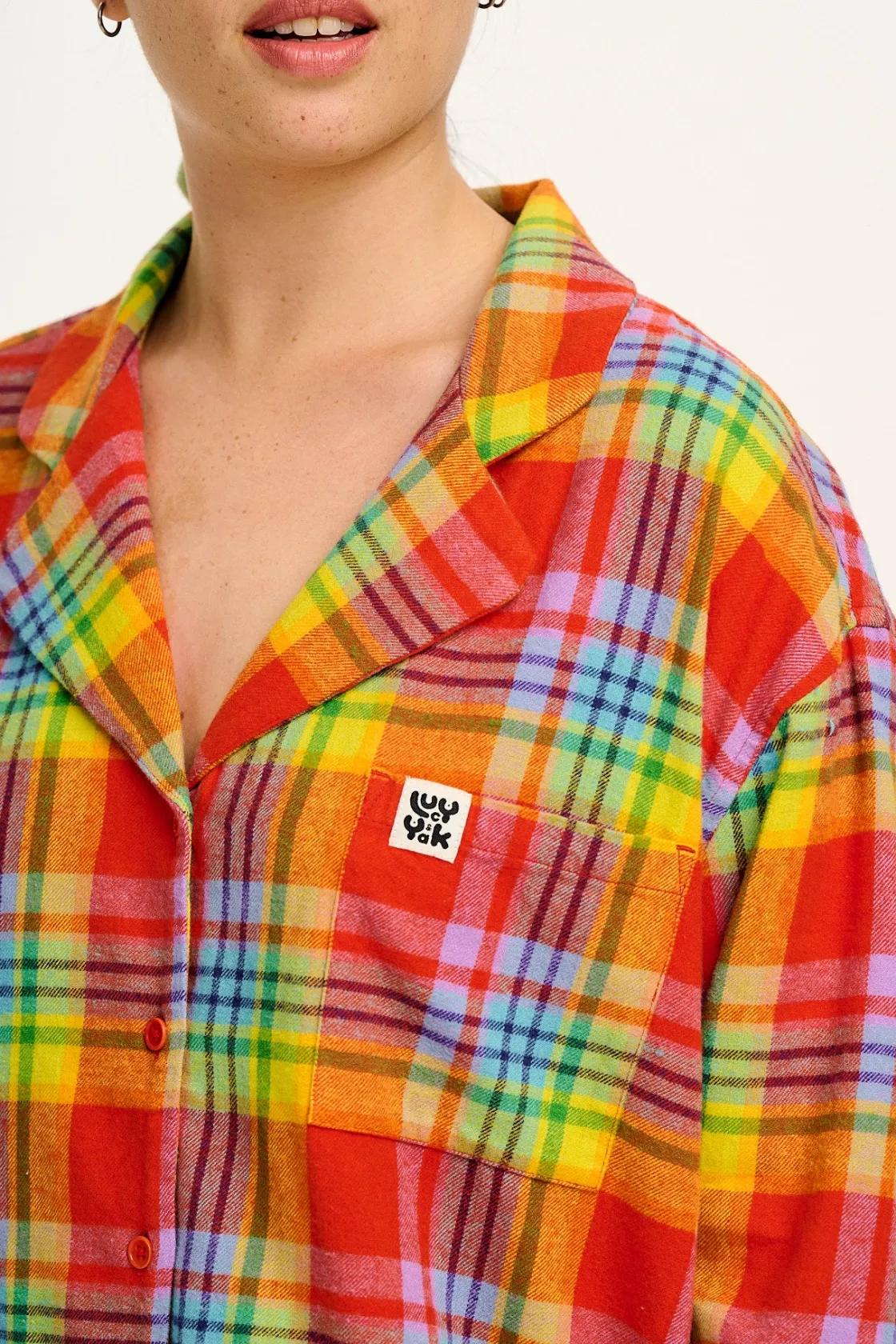 Lucy & Yak Dreamer - Soft Brushed Cotton Pyjama Set in Ncuti Tartan Print New
