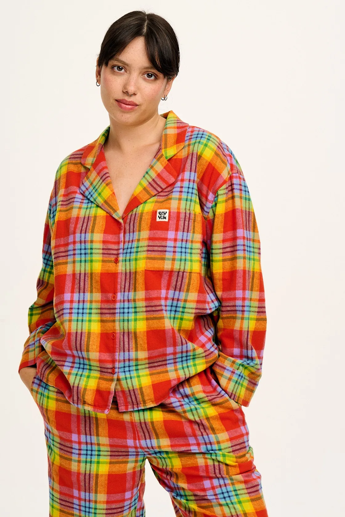 Lucy & Yak Dreamer - Soft Brushed Cotton Pyjama Set in Ncuti Tartan Print New