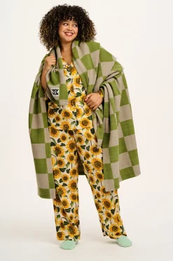 Lucy & Yak Dreamer - Soft Cotton Pyjama Set in Cream Sunflower Print Fashion
