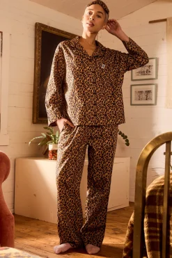 Lucy & Yak Dreamer - Soft Cotton Pyjama Set in Leopard Print Fashion