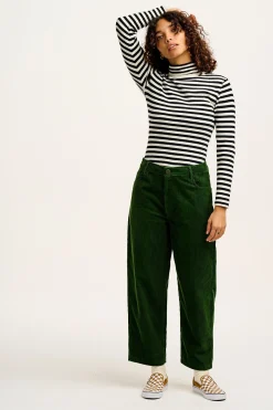 Lucy & Yak Drew - Straight Leg Corduroy Trousers in Highland Green Clearance