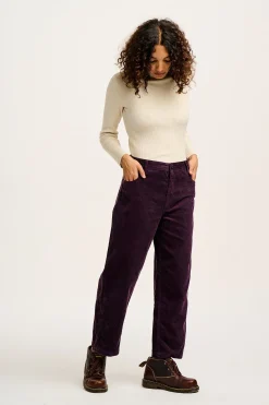 Lucy & Yak Drew - Straight Leg Corduroy Trousers in Plum Perfect Outlet