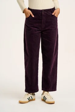 Lucy & Yak Drew - Straight Leg Corduroy Trousers in Plum Perfect Outlet