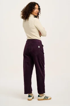 Lucy & Yak Drew - Straight Leg Corduroy Trousers in Plum Perfect Outlet