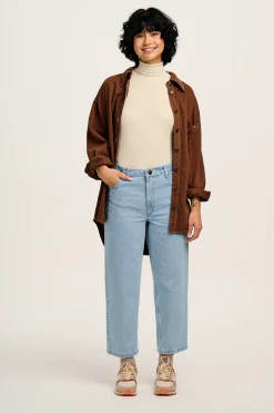 Lucy & Yak Drew - Straight Leg Denim Jeans in Light Wash Blue Best