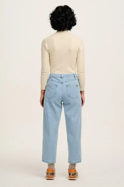 Lucy & Yak Drew - Straight Leg Denim Jeans in Light Wash Blue Best