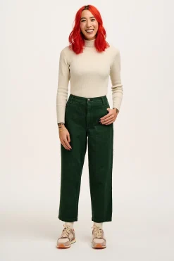 Lucy & Yak Drew - Straight Leg Denim Jeans in Posy Green Hot