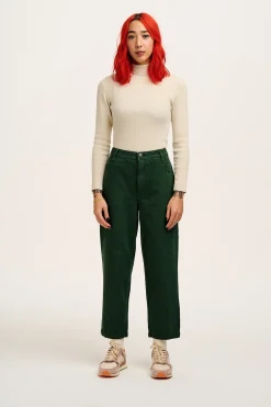 Lucy & Yak Drew - Straight Leg Denim Jeans in Posy Green Hot