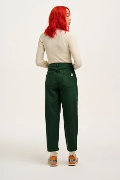 Lucy & Yak Drew - Straight Leg Denim Jeans in Posy Green Hot