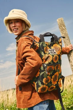 Lucy & Yak Dylan - Canvas Backpack in Sunflower Print Best