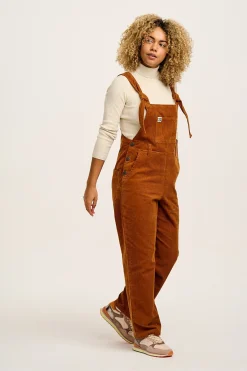 Lucy & Yak Easton - Corduroy Dungarees in Caramel Brown Online