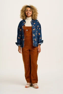 Lucy & Yak Easton - Corduroy Dungarees in Caramel Brown Online