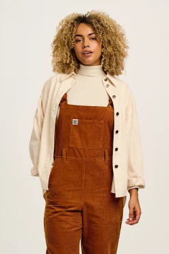 Lucy & Yak Easton - Corduroy Dungarees in Caramel Brown Online