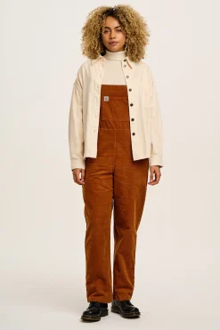 Lucy & Yak Easton - Corduroy Dungarees in Caramel Brown Online