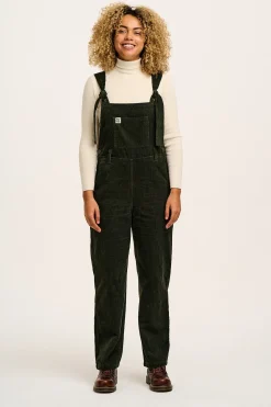 Lucy & Yak Easton - Corduroy Dungarees in Dark Olive Green Online