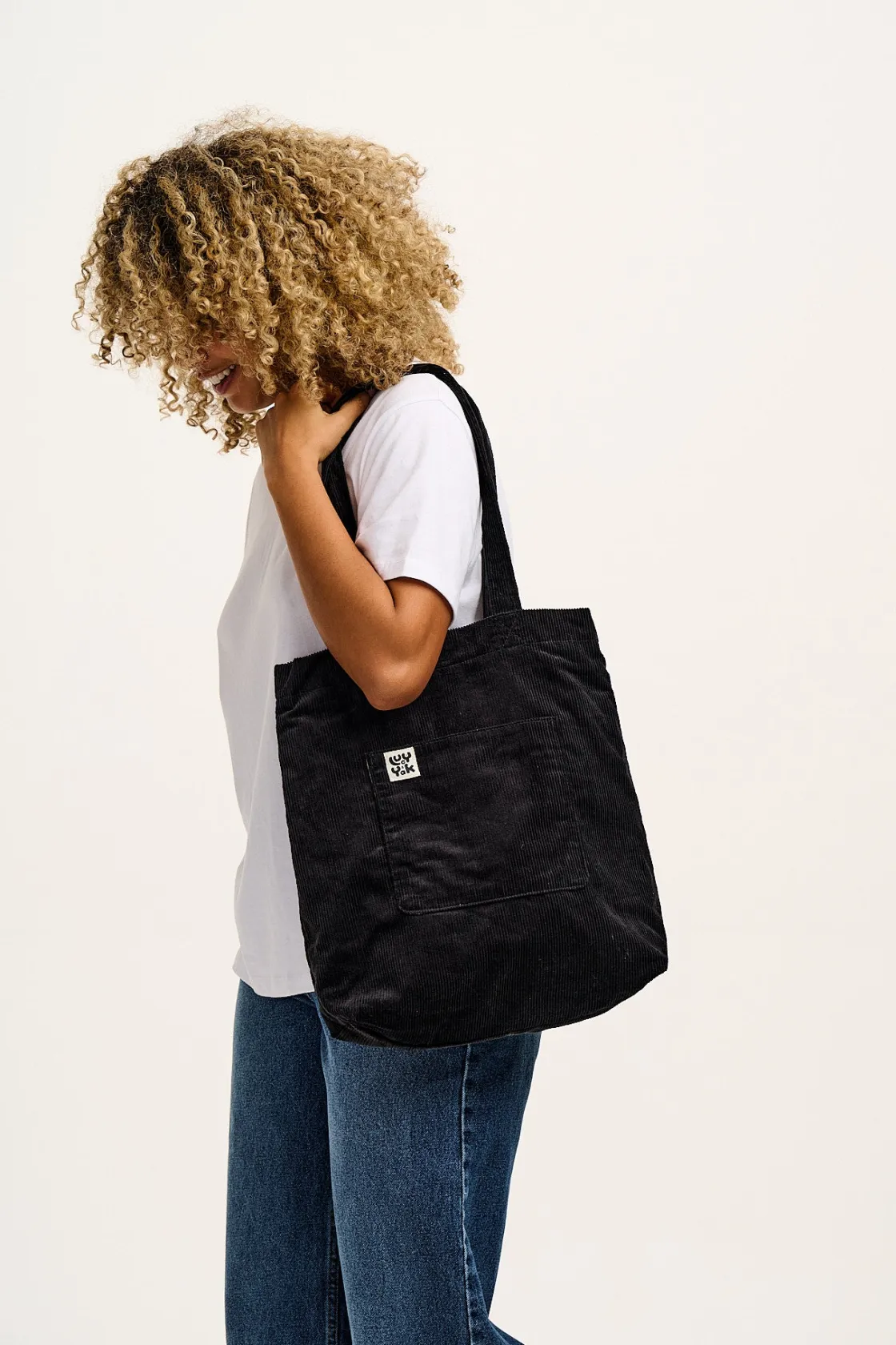 Lucy & Yak Felix - Corduroy Tote Bag in Black Fashion