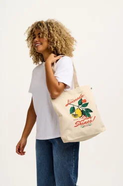 Lucy & Yak Felix - Cotton Tote Bag with Make Lemonade Print Fashion