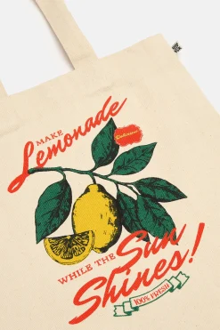 Lucy & Yak Felix - Cotton Tote Bag with Make Lemonade Print Fashion