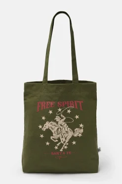 Lucy & Yak Felix - Cotton Tote Bag with Free Spirit Print Outlet