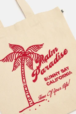 Lucy & Yak Felix - Cotton Tote Bag with Palm Paradise Print Hot