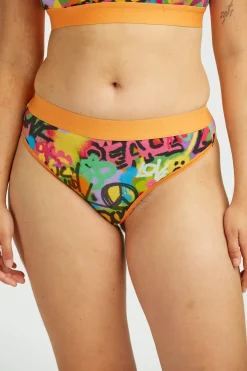 Lucy & Yak Fleur - Cotton & Bamboo Thong in Graffiti Print Sale