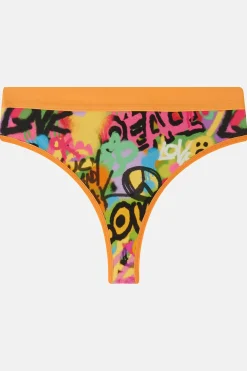 Lucy & Yak Fleur - Cotton & Bamboo Thong in Graffiti Print Sale