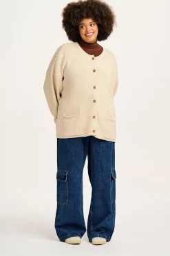 Lucy & Yak Frederika - Heavy Knit Cardigan in Frappe Cream Online