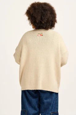 Lucy & Yak Frederika - Heavy Knit Cardigan in Frappe Cream Online