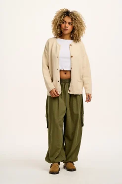 Lucy & Yak Frederika - Heavy Knit Cardigan in Frappe Cream Online