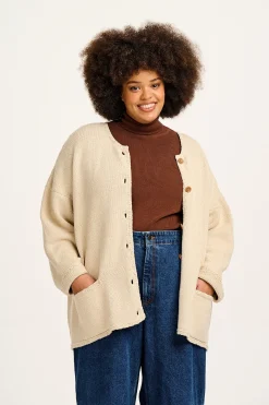 Lucy & Yak Frederika - Heavy Knit Cardigan in Frappe Cream Online