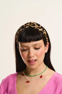 Lucy & Yak Hallie - Twist Top Headband in Leopard Print Sale
