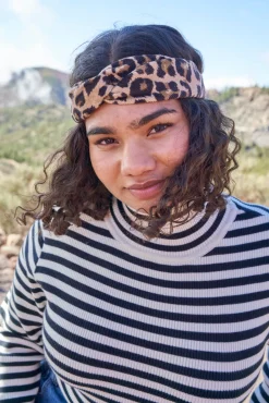 Lucy & Yak Hallie - Twist Top Headband in Leopard Print Sale