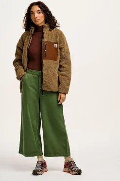 Lucy & Yak Halston - Wide leg Cotton & Hemp Trousers in Highland Green Hot