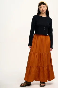 Lucy & Yak Hansel - Long Sleeve Cotton Top in Black Fashion