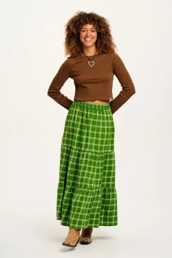 Lucy & Yak Hansel - Long Sleeve Cotton Top in Chestnut Fashion