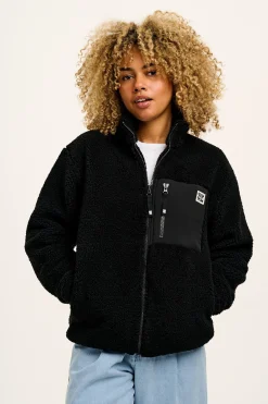 Lucy & Yak Harper - Borg Fleece Jacket in Black Outlet