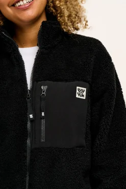 Lucy & Yak Harper - Borg Fleece Jacket in Black Outlet