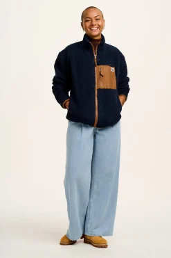 Lucy & Yak Harper - Borg Fleece Jacket in Varsity Blue Clearance