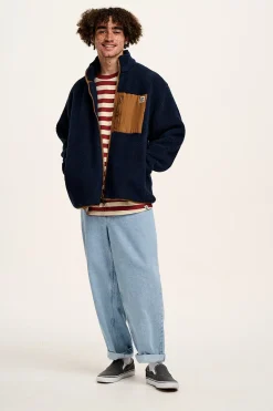 Lucy & Yak Harper - Borg Fleece Jacket in Varsity Blue Clearance