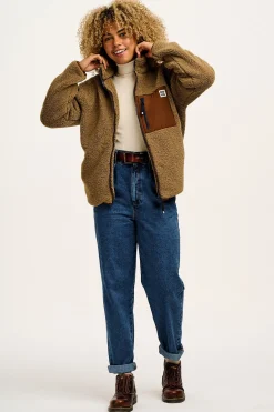 Lucy & Yak Harper - Borg Fleece Jacket in Mocha Chocca Latte Brown Sale