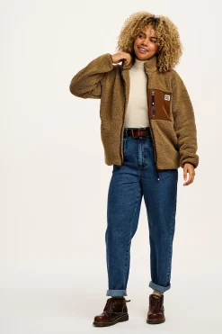 Lucy & Yak Harper - Borg Fleece Jacket in Mocha Chocca Latte Brown Sale