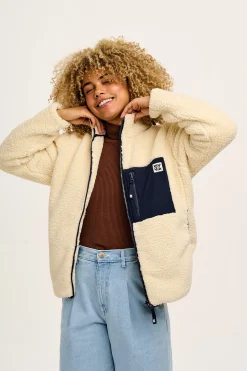 Lucy & Yak Harper - Borg Fleece Jacket in Cream Best