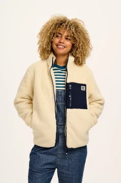 Lucy & Yak Harper - Borg Fleece Jacket in Cream Best