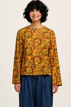 Lucy & Yak Hermione - Fluted Cotton Top in Cass Floral Clearance
