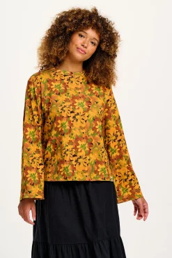 Lucy & Yak Hermione - Fluted Cotton Top in Cass Floral Clearance