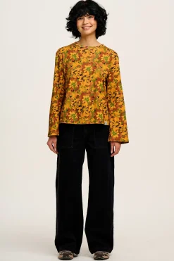 Lucy & Yak Hermione - Fluted Cotton Top in Cass Floral Clearance