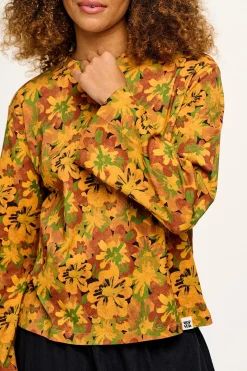 Lucy & Yak Hermione - Fluted Cotton Top in Cass Floral Clearance