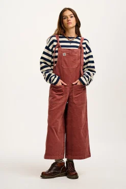 Lucy & Yak Jenny - Wide Leg Corduroy Dungarees Ash Pink Discount