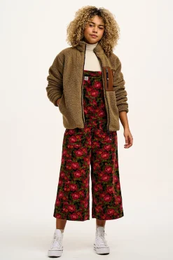 Lucy & Yak Jenny - Wide Leg Corduroy Dungarees in Rosetta Print New