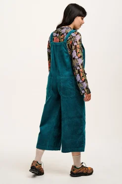 Lucy & Yak Jenny - Wide Leg Corduroy Dungarees in Teal Fashion